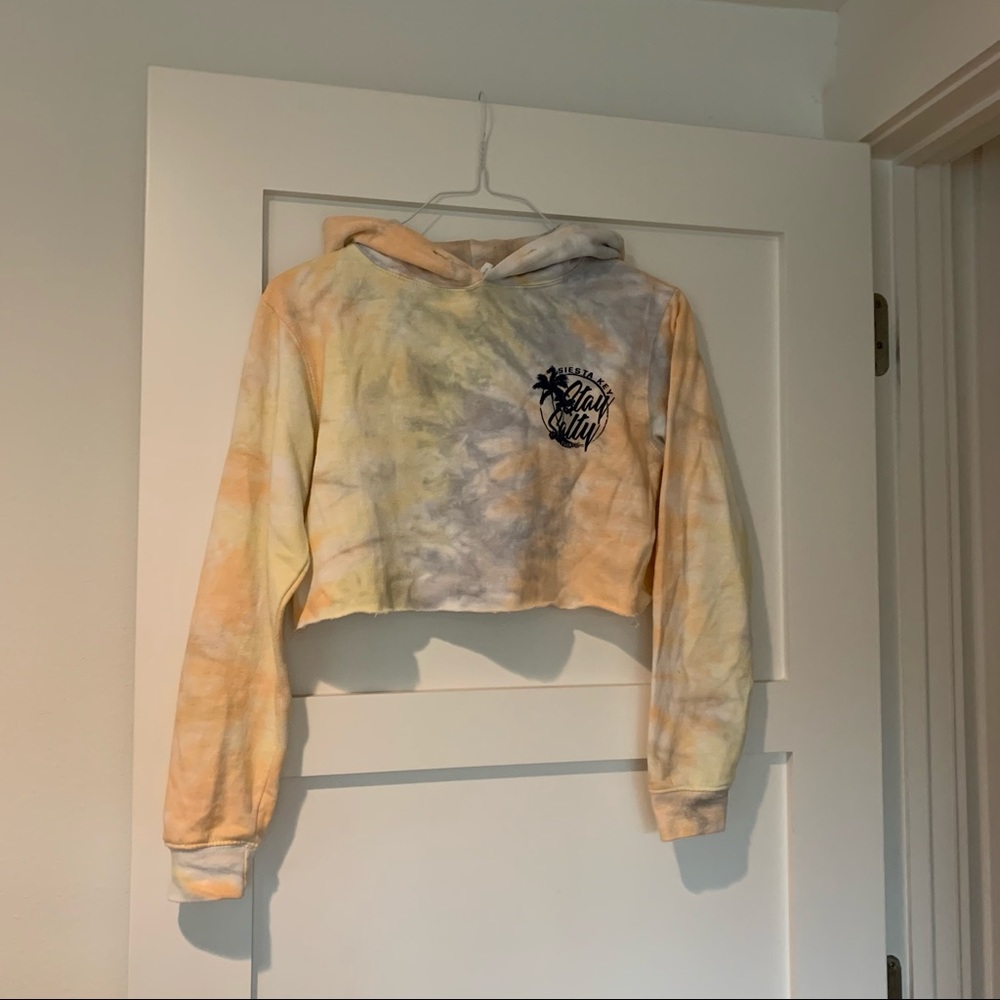 Tie Dye Siesta Key Stay Salty Cropped Hoodie